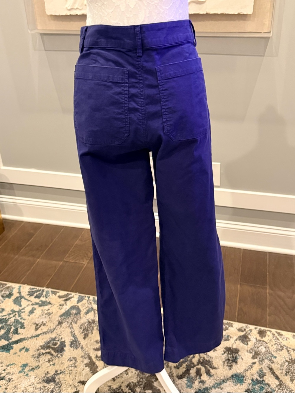J.Crew Cobalt Blue Wide Leg Crop Utility Pants Size 30 High Rise Patch Pocket - Picture 5 of 14